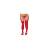 Bas nylon rouges coutures grande taille pour jarretelles 